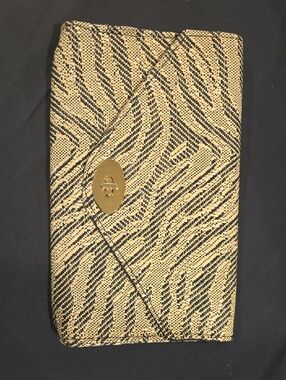 H&M Gold and Black Woven Envelope Clutch